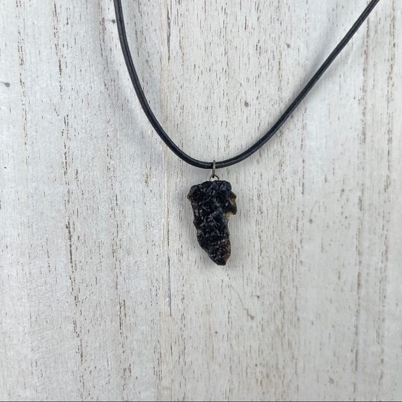 🚫SOLD🚫 NWOT Tektite Pendant Necklace Natural Ancient Stone Sterling Silver - Picture 3 of 16